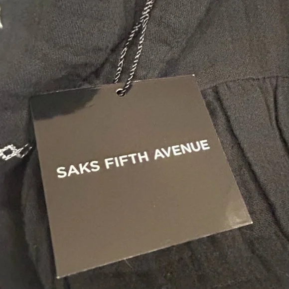 Saks Fifth Avenue Black Dress with White Detailing - Picture 3 of 3